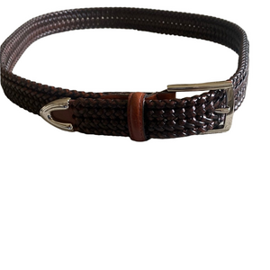 Dark Brown Braided Belt NWOT Sz 32 Perry Ellis